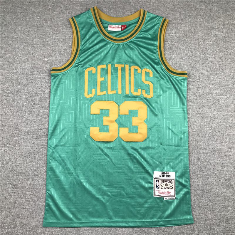 Men Boston Celtics 33 Bird Limited edition light green NBA Jersey